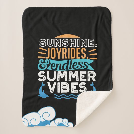 Zonsondergang Golven & Zomer Avonturen - Cool Summ Sherpa Deken (Voorkant)