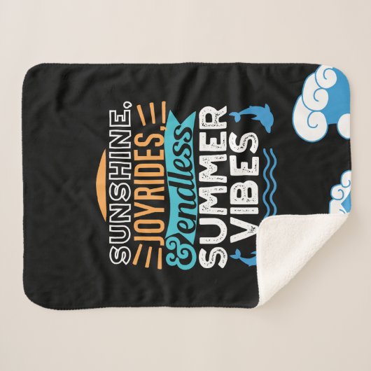 Zonsondergang Golven & Zomer Avonturen - Cool Summ Sherpa Deken (Voorkant (horizontaal))