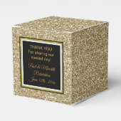 Zonsondergang Gouden Glitter "Dank u" Classic Favo Bedankdoosjes (Voorkant Zijde)