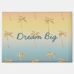 Zonsondergang Gouden Glitter Palmbomen Magneet