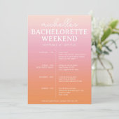 Zonsondergang Gradiënt Bachelorette Agenda Route Save The Date (Staand voorkant)