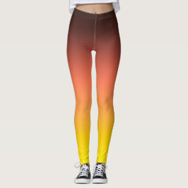 Zonsondergang Gradiënt Geel Oranje Ombre Sportieve Leggings