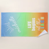 Zonsondergang Gradient Life Begint ID413 Strandlaken (Voorkant)