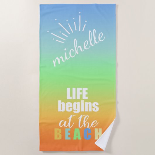 Zonsondergang Gradient Life Begint ID413 Strandlaken (Voorkant)