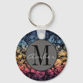 Zonsondergang Gradiënt Ruw Abstract Gepersonalisee Sleutelhanger (Voorkant)