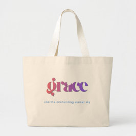 Zonsondergang Gradiënt Typografie Boodschappentas Grote Tote Bag