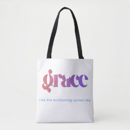 Zonsondergang Gradiënt Typografie Boodschappentas Tote Bag