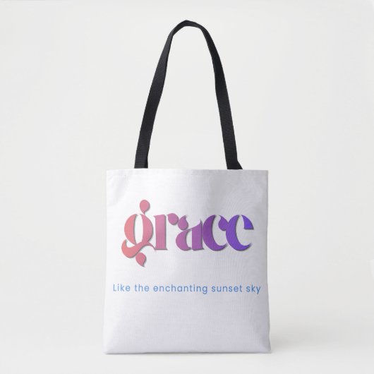 Zonsondergang Gradiënt Typografie Boodschappentas Tote Bag (Voorkant)