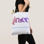 Zonsondergang Gradiënt Typografie Boodschappentas Tote Bag (Dichtbij)