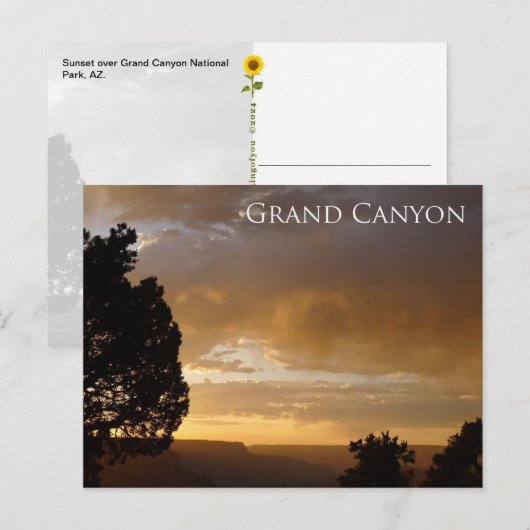 Zonsondergang Grand Canyon, AZ - ansichtkaart Briefkaart (Voorkant / Achterkant)