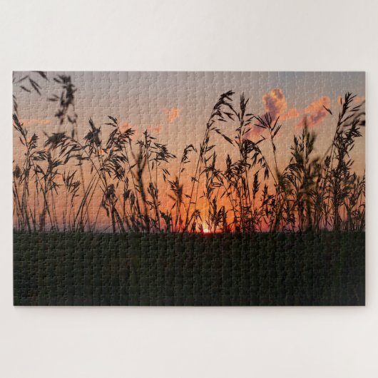 zonsondergang granen legpuzzel (Horizontaal)