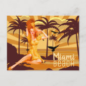 zonsondergang Groeten uit Miami Briefkaart (Voorkant)