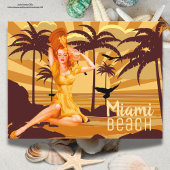 zonsondergang Groeten uit Miami Briefkaart