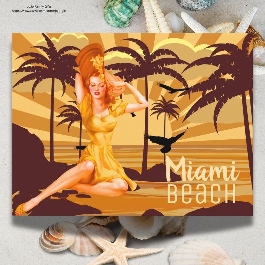 zonsondergang Groeten uit Miami Briefkaart