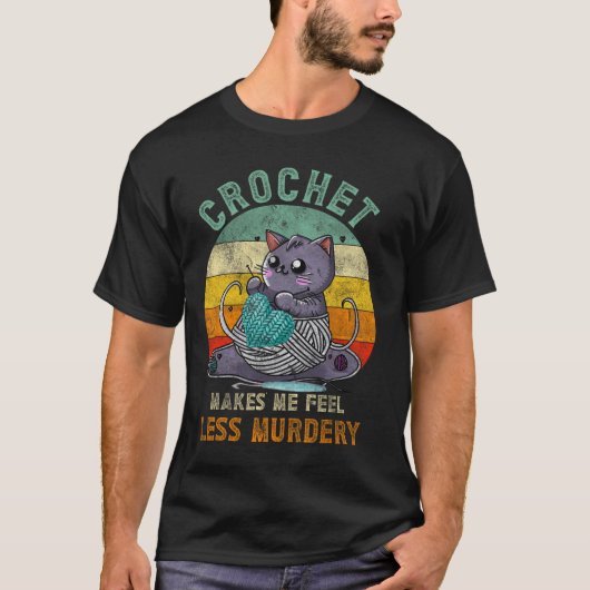 Zonsondergang Haakkat Mama maakt me minder-moordda T-shirt (Voorkant)