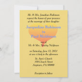 Zonsondergang Hart Mellow Geel Blauw Bruiloft Uitn Kaart (Voorkant)