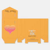 Zonsondergang Hart Sinaasappel Wit Bruiloft Favor  Bedankdoosjes (Ongevouwen)