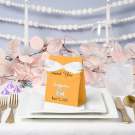 Zonsondergang Hart Sinaasappel Wit Bruiloft Favor  Bedankdoosjes