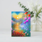 Zonsondergang hart valentijn briefkaart (Staand voorkant)