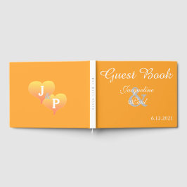 Zonsondergang Harten Oranje Witte Trouwboek Gastenboek