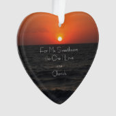 Zonsondergang Hartvormig Ornament (voorkant)