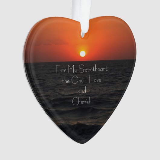 Zonsondergang Hartvormig Ornament (voorkant)