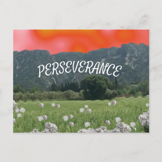 Zonsondergang Hemel en Bergen Perseverance Ansicht Briefkaart (Voorkant)