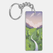 Zonsondergang hemel met stromende wolken sleutelhanger (Voorkant Links)