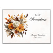 Zonsondergang Herfst Bloemen Brede Huwelijk Kaart (Achterkant)