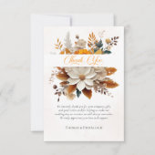 Zonsondergang Herfst Bloemen Huwelijk Bedankkaart (Voorkant)