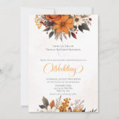 Zonsondergang Herfst Bloemen Huwelijk Kaart (Voorkant)