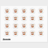 Zonsondergang Herfst Bloemen Ronde Sticker (Vel)