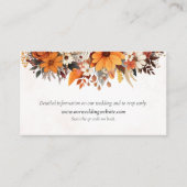 Zonsondergang Herfst Bloemen Trouwdetails Informatiekaartje (Voorkant)