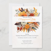 Zonsondergang Herfst Bloemen Verlovingsfeest Kaart (Voorkant)