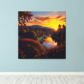 Zonsondergang Herfst Splendor Uitzicht Landschap 1 Canvas Afdruk (Insitu (Houten vloer))