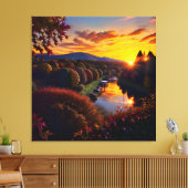 Zonsondergang Herfst Splendor Uitzicht Landschap 1 Canvas Afdruk (Insitu (Woonkamer))