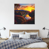 Zonsondergang Herfst Splendor Uitzicht Landschap 1 Canvas Afdruk (Insitu (Slaapkamer))