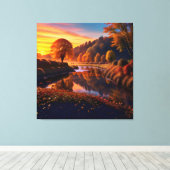 Zonsondergang Herfst Splendor Uitzicht Landschap 4 Canvas Afdruk (Insitu (Houten vloer))