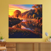 Zonsondergang Herfst Splendor Uitzicht Landschap 4 Canvas Afdruk (Insitu (Woonkamer))
