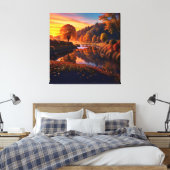 Zonsondergang Herfst Splendor Uitzicht Landschap 4 Canvas Afdruk (Insitu (Slaapkamer))