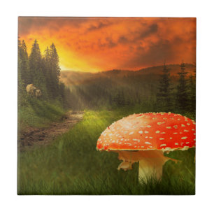 Zonsondergang Herfst. Tegeltje