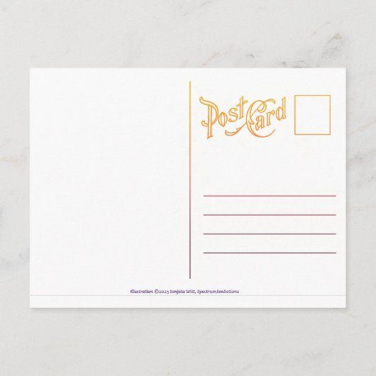 Zonsondergang Herfsten Briefkaart (Achterkant)