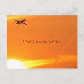 Zonsondergang & het Briefkaart van het Vliegtuig (Voorkant)