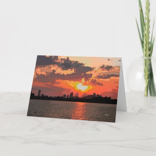 Zonsondergang--het denken aan u kaart (Voorkant)