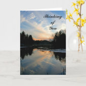 Zonsondergang "het Denken van u" notecard Kaart (Gele Bloem)