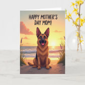 Zonsondergang Hond Patroonkaart Kaart (Gele Bloem)
