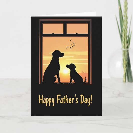 Zonsondergang Honden Vaderdag Kaart (Voorkant)