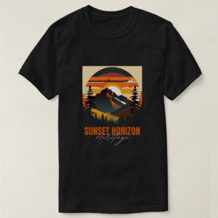 Zonsondergang horizon moderne zwarte Mannen T-Shir T-shirt