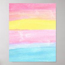 Zonsondergang Horizon Waterverf Abstract