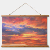 Zonsondergang Hout Topped Wandtapijt Hangend Wandkleed (Voorkant)